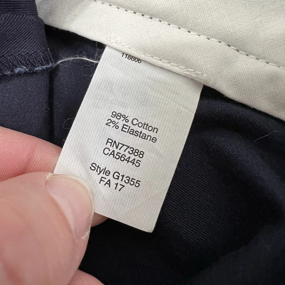 New! J Crew Flex Straight Pants Mens 35x32 Navy Blue Stretch Chino Casual Preppy